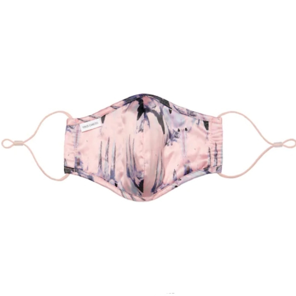 Vince Camuto Pink Abstract Face Mask W/Pocket